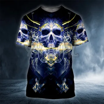 2022 Verão Fantasia de Rei Viking Crânio 3D por Todo Impresso T-Shirts T Tops, camisetas Unisex Camiseta dia das bruxas