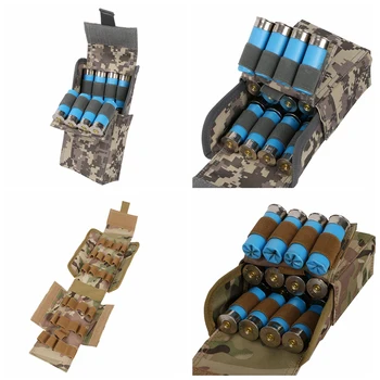 EDC Molle tático munição bolsa de 12G bolsa de munição para a caça shotgun shells CS campo utilitário de bolsa de cinto de 25 buraco / 16 buraco